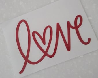 Love Decal, Heart Decal, Laptop Decal, Vinyl Decal, Car Decal, Valentines Day Sticker, Tumbler Stickers, Cup Stickers, Girly Stickers