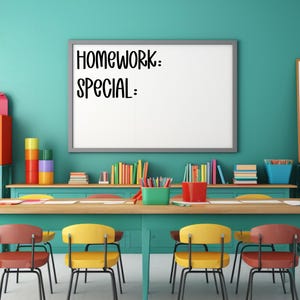 Homework and Special Decals, Whiteboard Decals, Teacher Board, Classroom Decals, Educational, Elementary Classroom, Back To School Decals