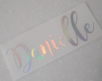 Holographic Name Decal, Custom Name Decal, Personalized Name Decal, Vinyl Name Decal, Name Sticker, Cup Decal, Water Bottle Decal