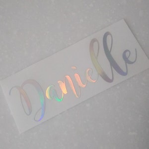 Holographic Name Decal, Custom Name Decal, Personalized Name Decal, Vinyl Name Decal, Name Sticker, Cup Decal, Water Bottle Decal