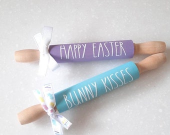 Farmhouse Style Mini Rolling Pin, Mini Easter Rolling Pin, Easter Tiered Tray, Happy Easter, He Has Risen Easter Shelf Decor, Kitchen Decor