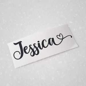 Custom Name Decal With Heart, Personalized Name Decal, Name Sticker With Heart, Tumbler Name Decal, Name with Heart, Personalized Name Decal