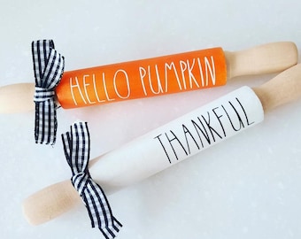 Farmhouse Style Mini Rolling Pin, Fall Tiered Tray Decor, Mini Rolling Pin, Tier Tray, Fall Shelf Decor, Kitchen Decor, Fall Farmhouse Decor