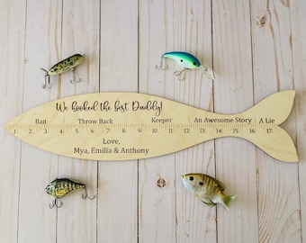 Fathers Day Sign, Fathers Day Gift, Personalized Fathers Day Gift From Kids, Gift For Fisherman, Hooked The Best Daddy, Fishing Gift