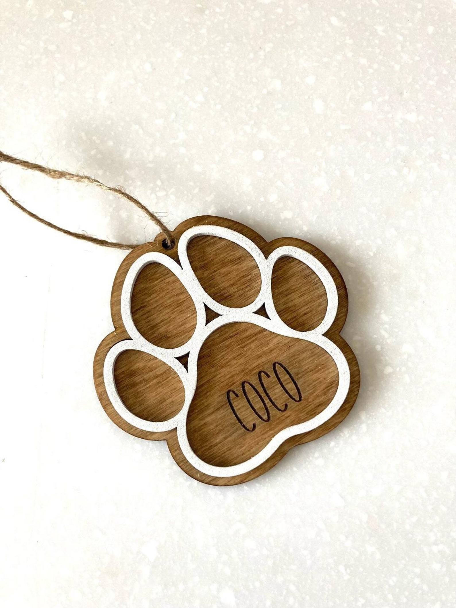 Personalized Christmas Ornament Paw Print Christmas Ornament | Etsy