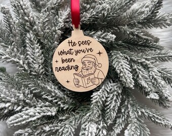 Santa Knows Ornament, Spicy Book Ornament, Smut Ornament, Funny Ornament, Funny Gift, Gift Exchange, Gift for Book Lover