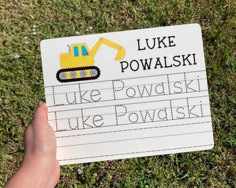 Gepersonaliseerd traceerbord voor kinderen, bouwbord, educatieve borden, ik kan mijn naam schrijven, Montessori, naamtracering, lettertracering