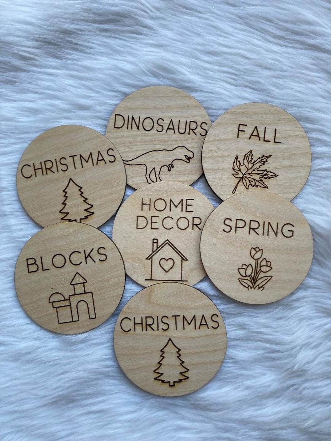 Wooden Bin Labels, Boho Style Wooden Toy Labels, Toy Room Tags, Minimal