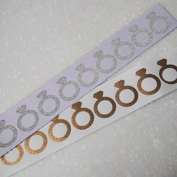 30 Engagement Ring Stickers, Diamond Ring Stickers, Envelope Stickers, Engagement Party, Bridal Party, Wedding Envelope Seals, Wedding Decor