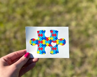 Puzzle Piece Decal, Autism Awareness Decal, Autism Puzzle Piece Decal, Cup Decal, Car Decal, Laptop Decal