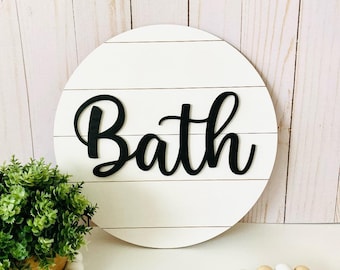 Bath SVG, Bath Sign SVG, Laser Cut Files, Bathroom Cut Files, Home Decor Sign SVG, Digital Download, Instant Download