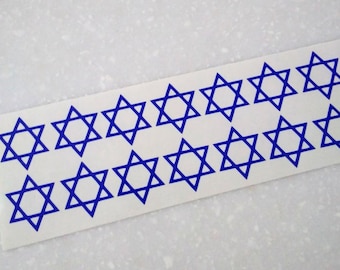40 Star of David Stickers, Hanukkah Stickers, Jewish, Judaism, Hebrew School, Bar Mitzvah Party, Envelope Stickers, Envelope Seals