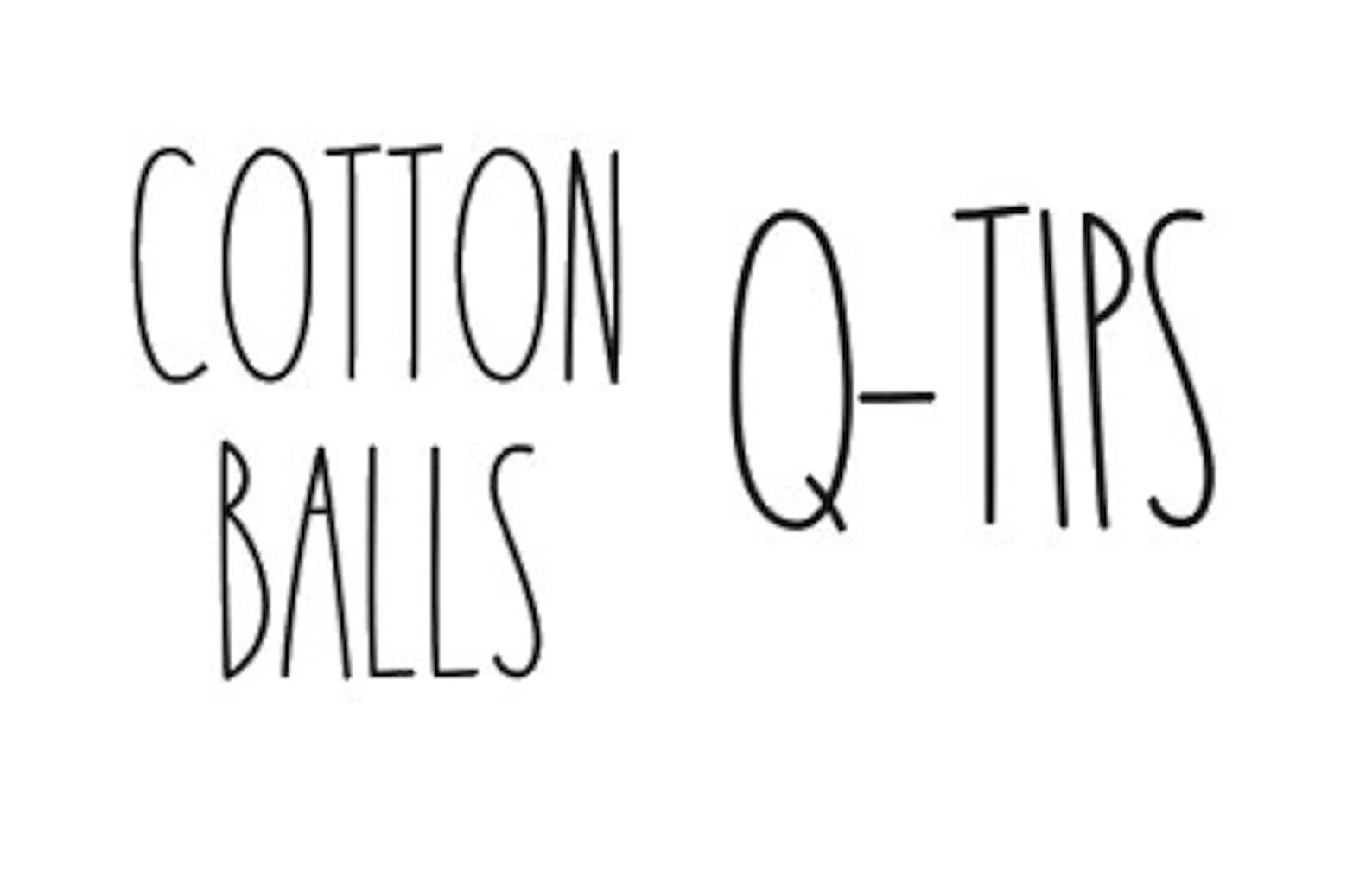 Cotton Balls and QTips Label Bathroom Labels Bathroom Etsy