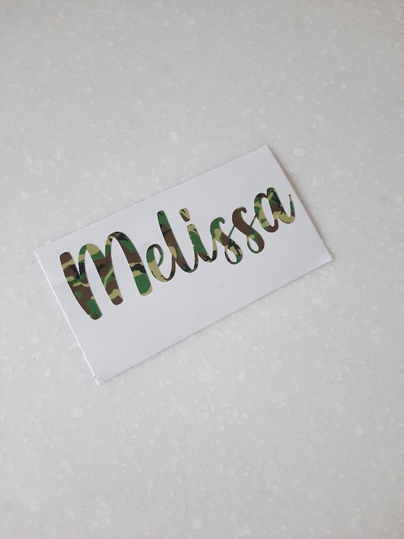 Personalized Name Decal, Camo Name Decal, Military Decal, Custom Name Decal, Name Sticker ,Water bottle Decal, Personalized Decal