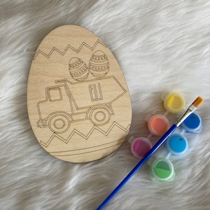 Personalized Easter Egg, Construction Easter Paint Kit, Dump truck Paint Kit, Easter Basket Stuffer, Easter Craft For Kids, Custom Gift