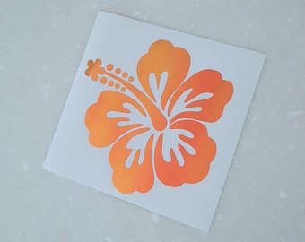 Hibiscus Flower Decal, Holographic Flower Decal, Tropical, Laptop Stickers, Car Decal, Vinyl Decal, Tumbler Decal, Flower Stickers, Hibiscus