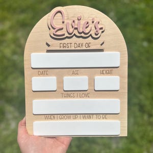 First Day Of School Sign, Back To School Board, Reusable Photo Prop, Dry Erase School Sign, Last Day Of School, Interchangeable Name