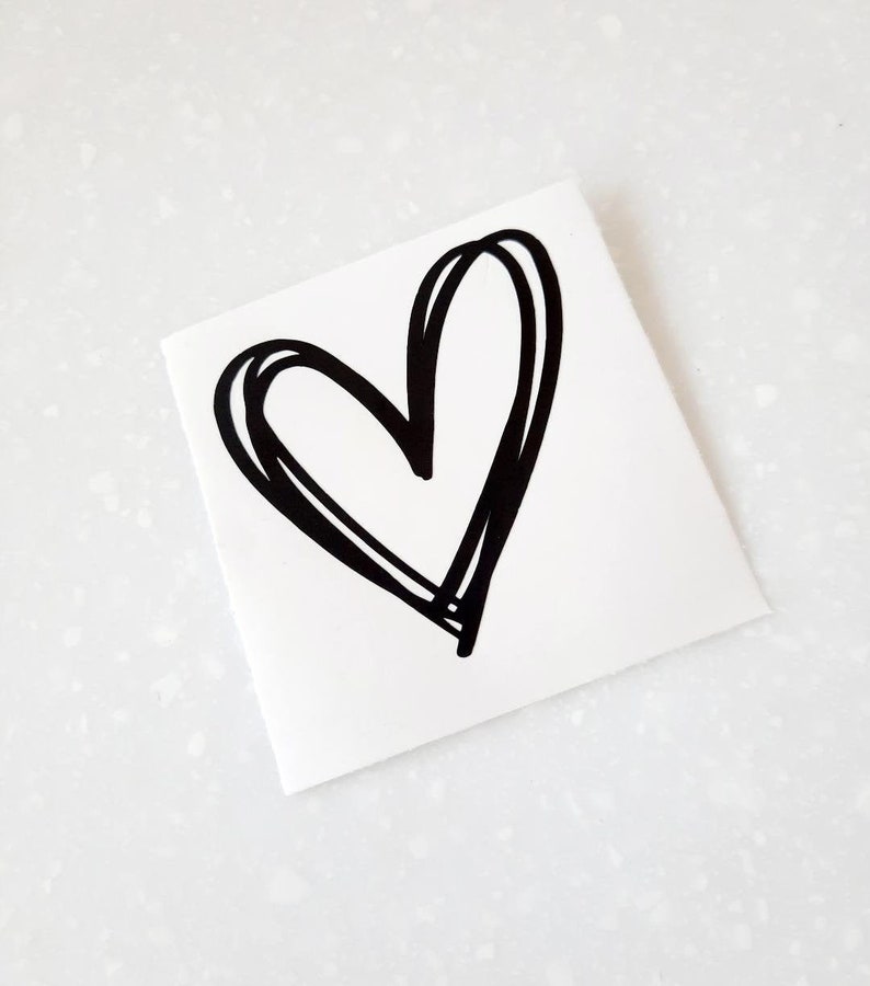 Heart Decal Hand Drawn Heart Scribble Heart Decal Laptop Etsy