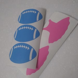 60 Football and Tutu Stickers, Gender Reveal Stickers, Gender Reveal Party, Envelope Sticker, Touchdowns or Tutus, Boy or Girl, Pink vs Blue