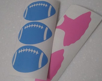 60 Football and Tutu Stickers, Gender Reveal Stickers, Gender Reveal Party, Envelope Sticker, Touchdowns or Tutus, Boy or Girl, Pink vs Blue