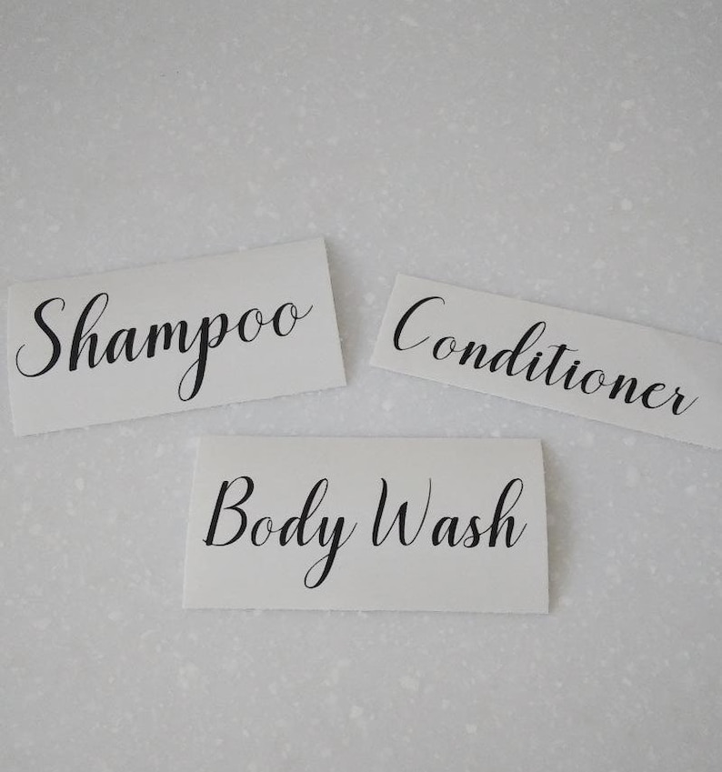 Shampoo Conditioner Body Wash Decal Set Shower Labels Soap Etsy