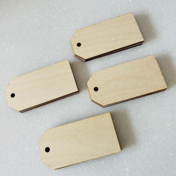 Unfinished Wooden Tags, Wood Blanks, 3 1/4 inch Wood Tags, Craft supplies, Blank Tags