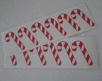40 Count Candy Cane Stickers, Envelope Stickers, Envelope Seals, Planner Stickers, Christmas Stickers, Winter Stickers, Christmas Decor