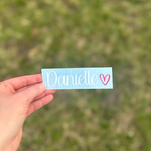 Custom Name Decal With Heart, Personalized Name Decal, Name Sticker With Heart, Tumbler Name Decal, Name with Heart, Personalized Name Decal