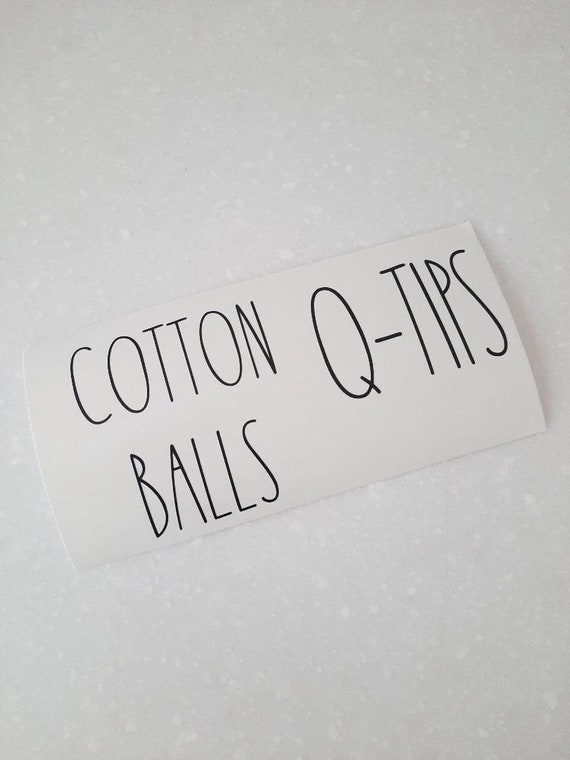 Cotton Balls and Q-Tips Label Bathroom Labels Bathroom | Etsy