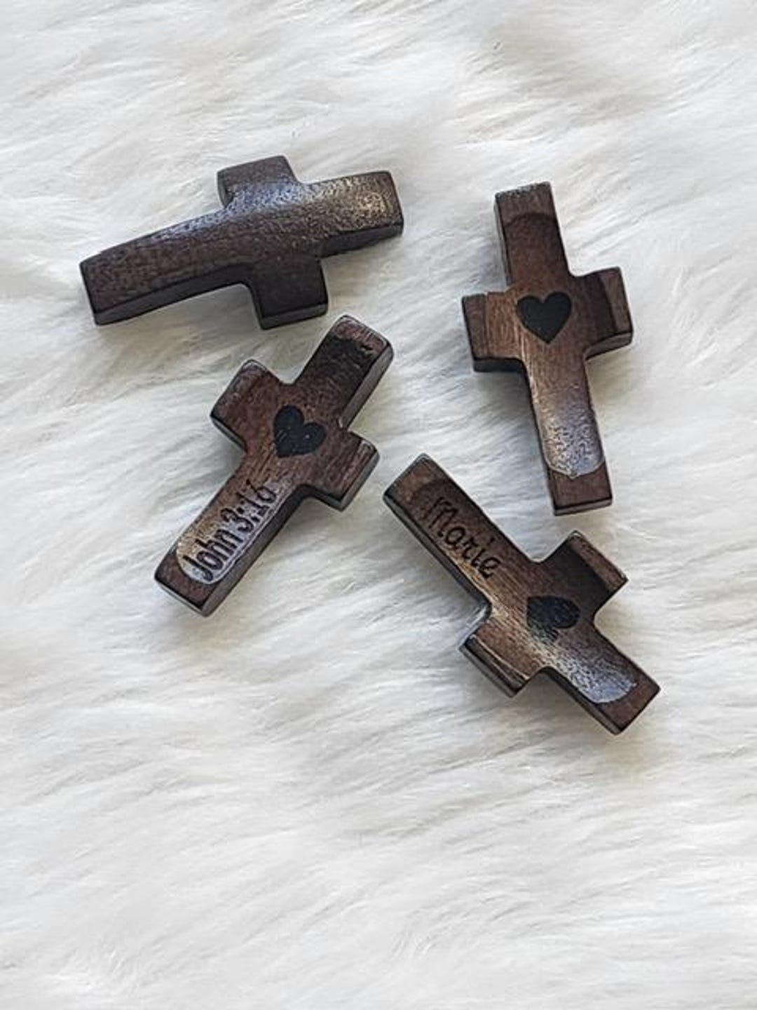 Personalized Wooden Cross, Custom Thumb Cross, Pocket Cross, Engraved ...