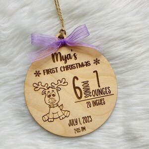 Baby&#39;s First Christmas Ornament, Baby Birth Stat Ornament, Personalized Baby Ornament, Newborn Keepsake Ornament, New Mom Gift