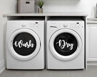 Washer and Dryer Decals, Wash and Dry Decal Set, Wash, Dry, Laundry Room Decals, Vinyl Decals, Laundry Decal