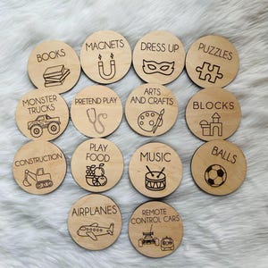 Wooden Bin Labels, Boho Style Wooden Toy Labels, Toy Room Tags, Minimal Design, Montessori Style Tags, Ikea Trofast Organization Label