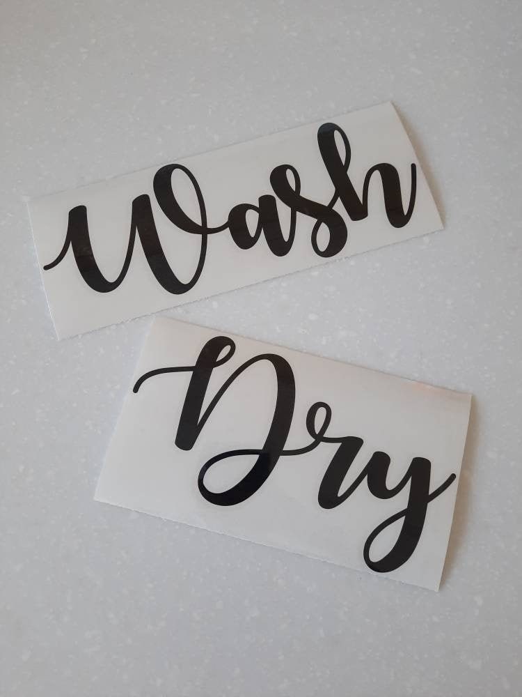 Washer and Dryer Decals Wash and Dry Decal Set Wash Dry Etsy