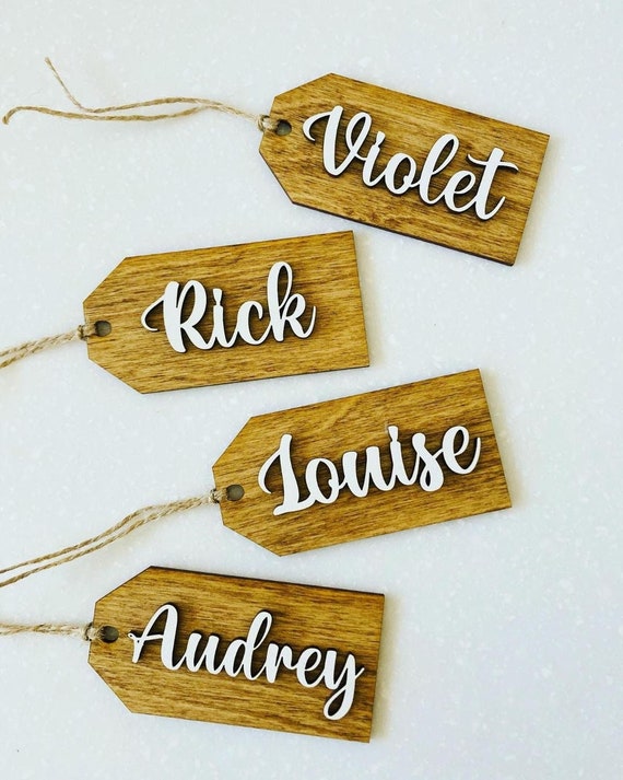 Personalized Wooden Tags, Custom Gift Tags, Wooden Tag, Stocking Name Tag,  Gift Tags, Farmhouse Stocking Tag, Basket Tags, Reusable Gift Tag