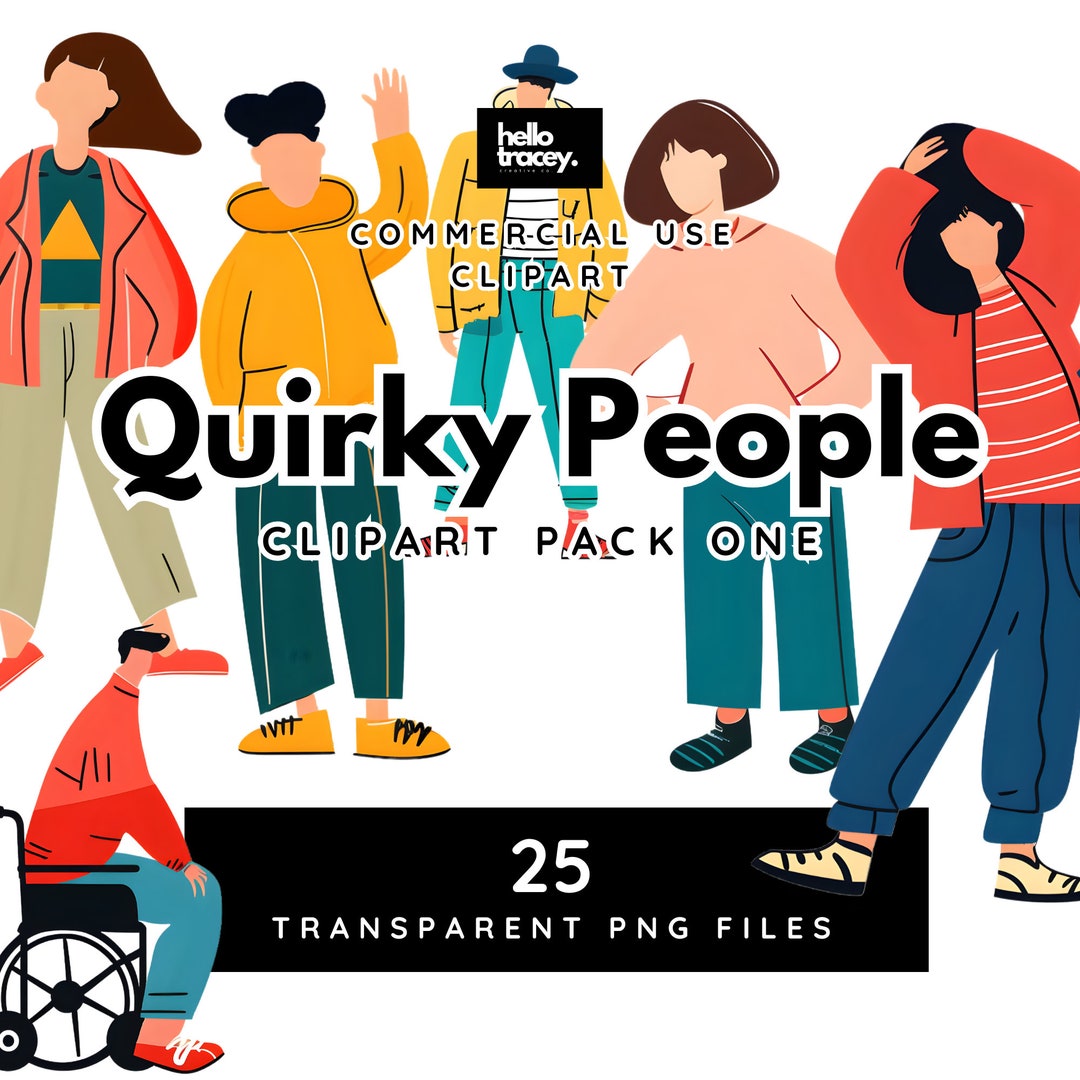 Abstract Quirky People PNG Clip Art Elements Pack ONE, Transparent PNG ...