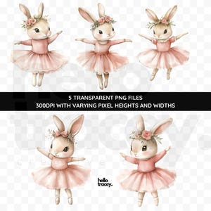 Ballerina Bunny Watercolor PNG Clipart, Ballet Rabbit Transparent Pngs ...