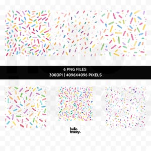 Watercolor Rainbow Sprinkles, Digital Seamless Pattern PNG, Cute Backgrounds, Colorful, Repeating PNG paper patterns, Commercial Use