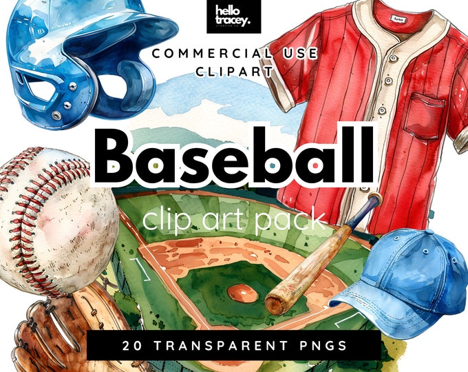 Baseball Set Clipart - Digital Clip Art Graphics, Personal, Commercial ...