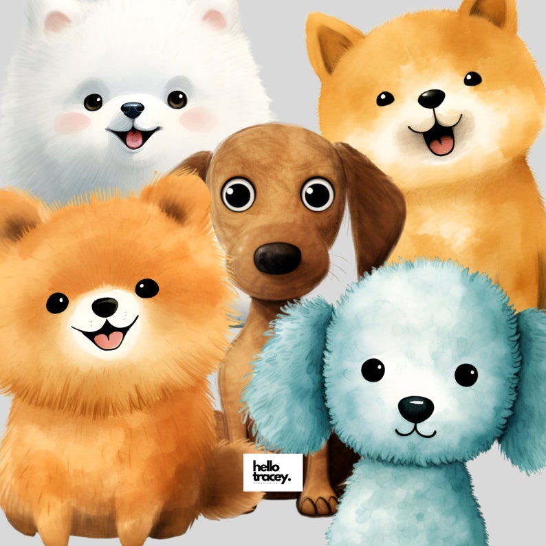 Cute Dogs & Puppies Clipart Pack, Clip Art for Commercial Use ...