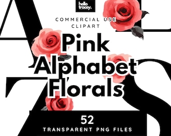 Bloemenalfabet monogramletters clipart voor persoonlijk of commercieel gebruik, transparante png's, bloemenletters bloemenalfabet png