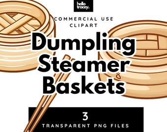 Cute Bamboo Dumpling Steamer Baskets Illustrations PNG clipart, Chopsticks Yum Cha Transparent PNGs clip art, Royalty Free, Digital stickers