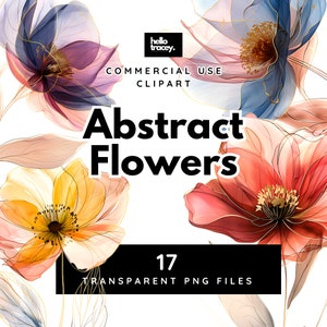 Abstracte aquarel bloemen png-clipart, prachtige subtiele goud omzoomde bloemen, transparante png-clipart illustraties, royalty-vrije, digitale stickers