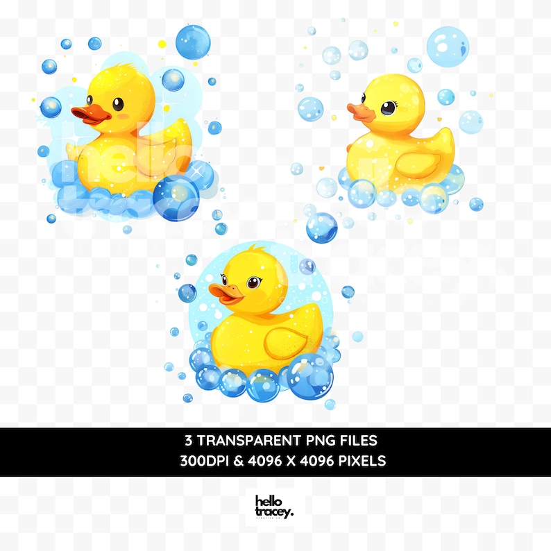 Cute Rubber Ducky in Bubbles Illustrations PNG Clipart, Yellow Rubber ...