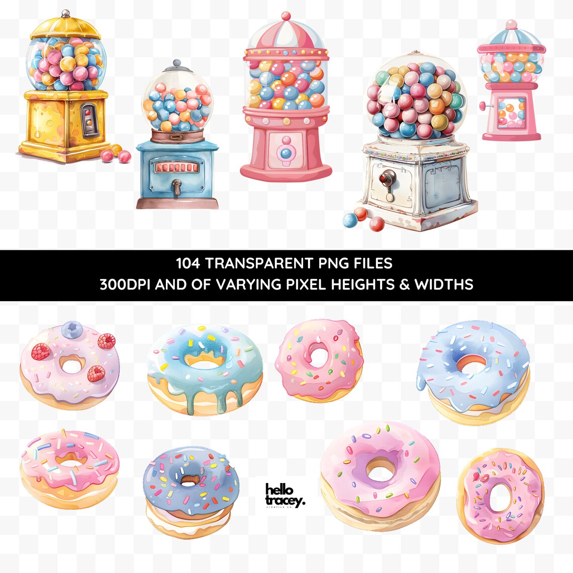Pastel Candyland PNG Clipart, Watercolor Icecream Donut Sweets Lollies ...