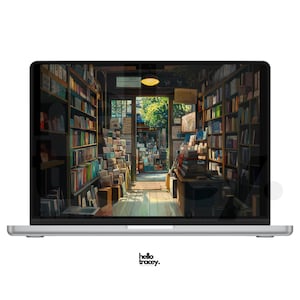 Studio Ghibli Inspired Desktop Wallpapers | aesthetic anime lofi cafe florist record store storefronts flower shop wallpaper gaming streaming youtube background images