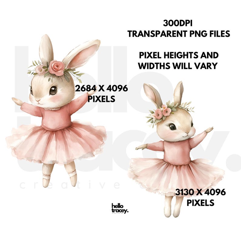 Ballerina Bunny Watercolor PNG Clipart, Ballet Rabbit Transparent Pngs ...