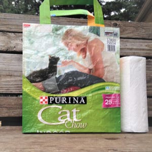 Bolsa de comida reciclada, bolsa de mano reutilizable, bolsa de supermercado, bolsa de compras reciclada, bolsa de supermercado reutilizable, bolsa de mano reciclada, gato, Purina, interior