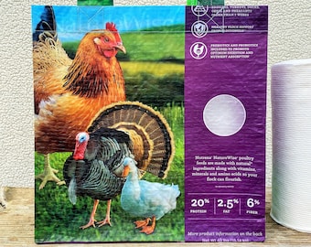Recycled Feed Bag Tote, reusable tote bag, grocery tote, recycled shopping bag, reusable grocery bag, upcycled tote bag, poultry