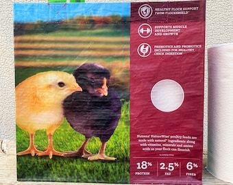 Recycled Feed Bag Tote, reusable tote bag, grocery tote, recycled shopping bag, reusable grocery bag, recycled tote bag, chicks